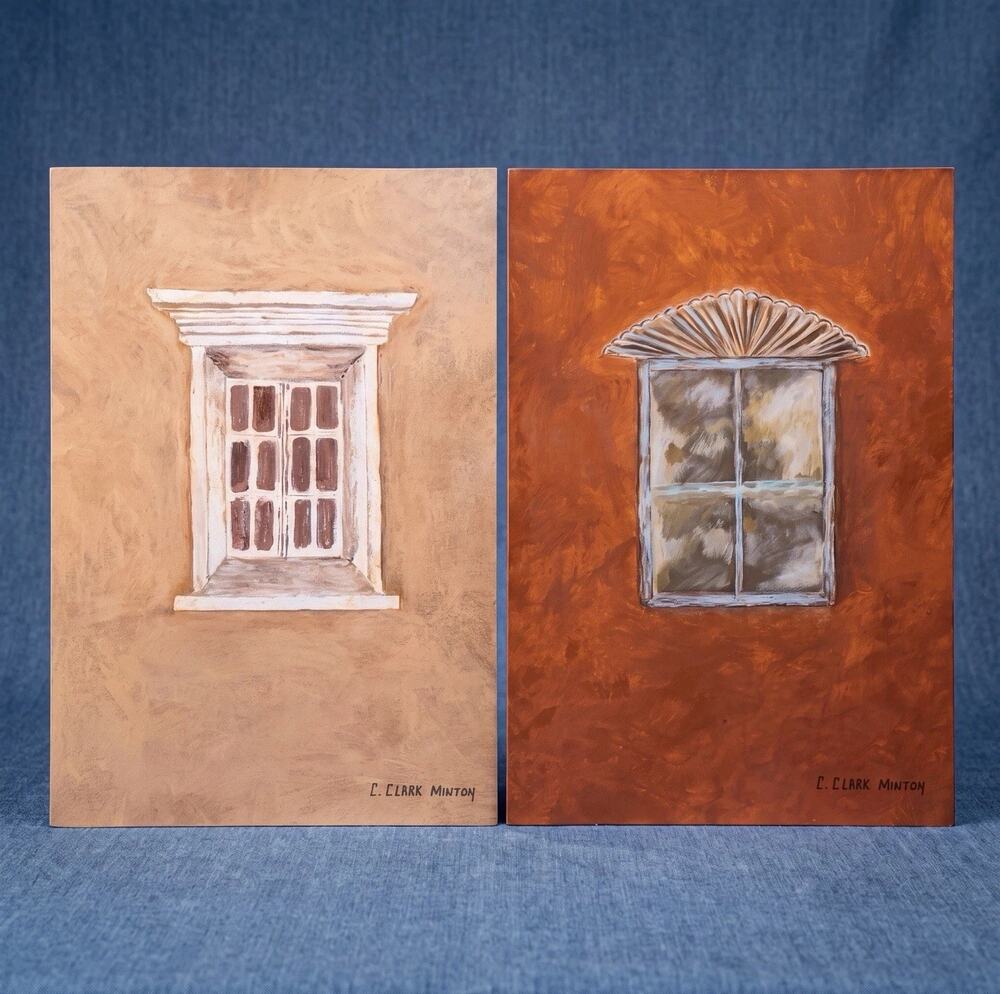 C. Clark Minton Window Art Set 2 Southwest Architectural Adobe Wall Art